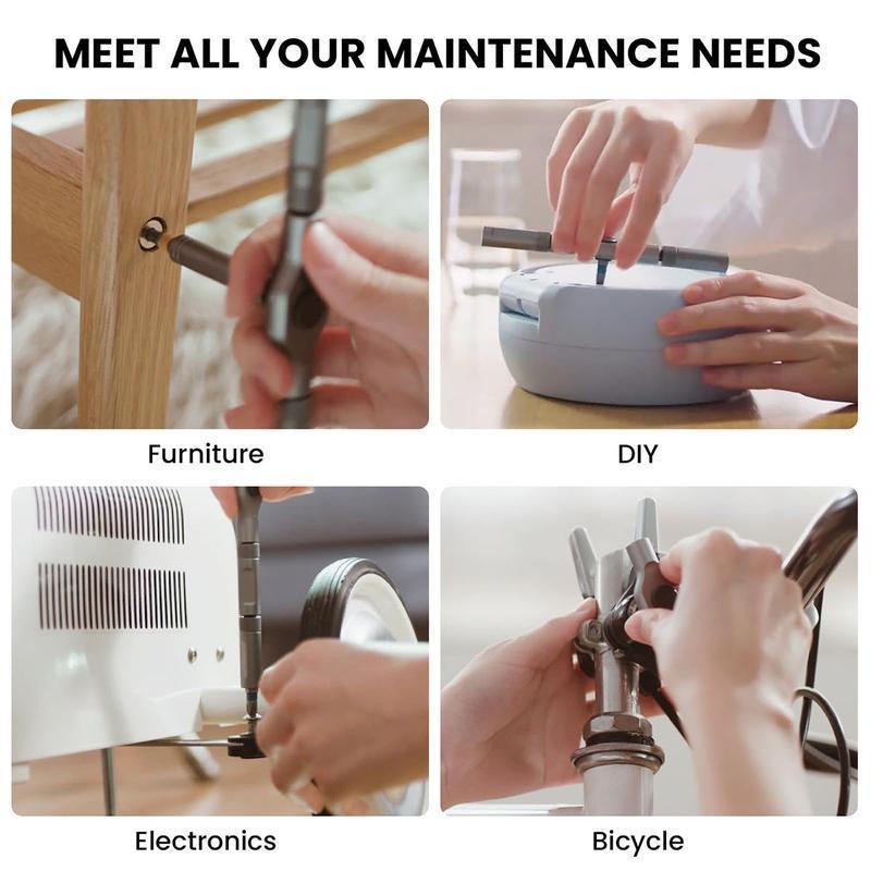 SEESE 24 in 1 Magnetic Screwdriver Set,Multifunctional Drill Bit Set,Household Repair Tool Kit,Detachable T-shaped Ratchet Handle Hardware