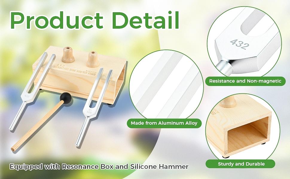 Resonant Tuning Fork Set, 432hz & 528hz Musical Instruments Accessories, Ideal for Yoga Meditation Relaxation Healing