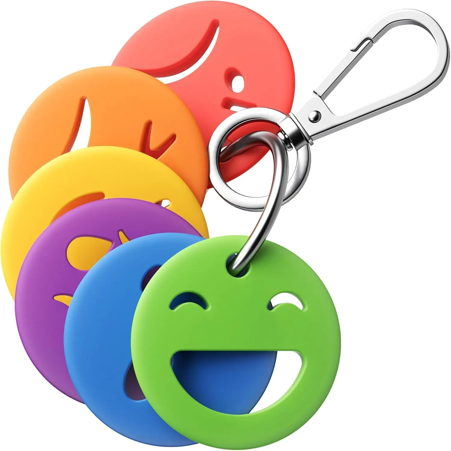 6 Pack Emotions Keychain for Kids,Silicone Color-Coded Feelings Keyring,Non-Verbal Communication & Emotional Regulation Sensory Fidget Tool,Calming Aid for Autism, ADHD, SPED,Speech Therapy,Gift Ready