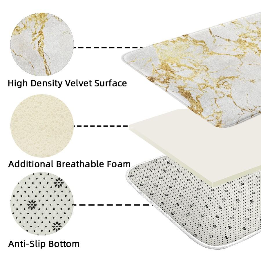 [Popular Choice]1 piece, bathroom decoration, bathroom floor mat, bathroom anti-slip mat, kitchen floor mat, bathroom set, home decoration, marble floor mat, luxurious and simple theme decoration.