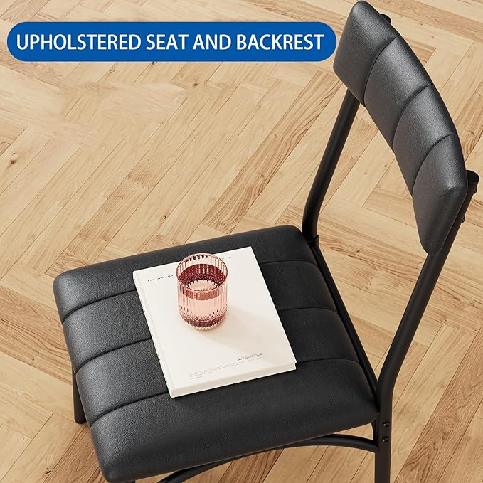 Dining Table Set for 2, Kitchen Table and Chairs for 2 with Upholstered Chairs, 3 Piece Square Kitchen Table Set, Dining Room Table Set for Small Space, Apartment