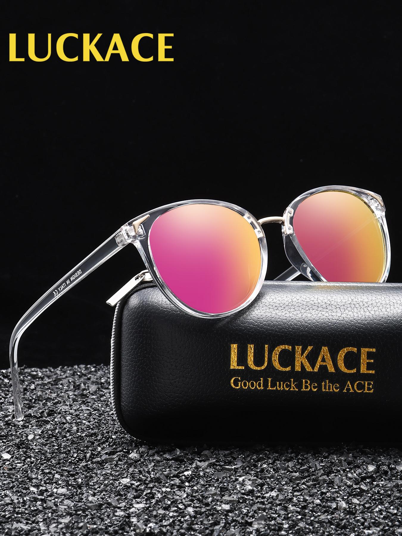 Luckace Men's Polarized Sunglasses, Tac Lens, Round Frame, UV Protection, Lightweight, Comfortable, Ideal for Outdoor Activities, Gift-Ready