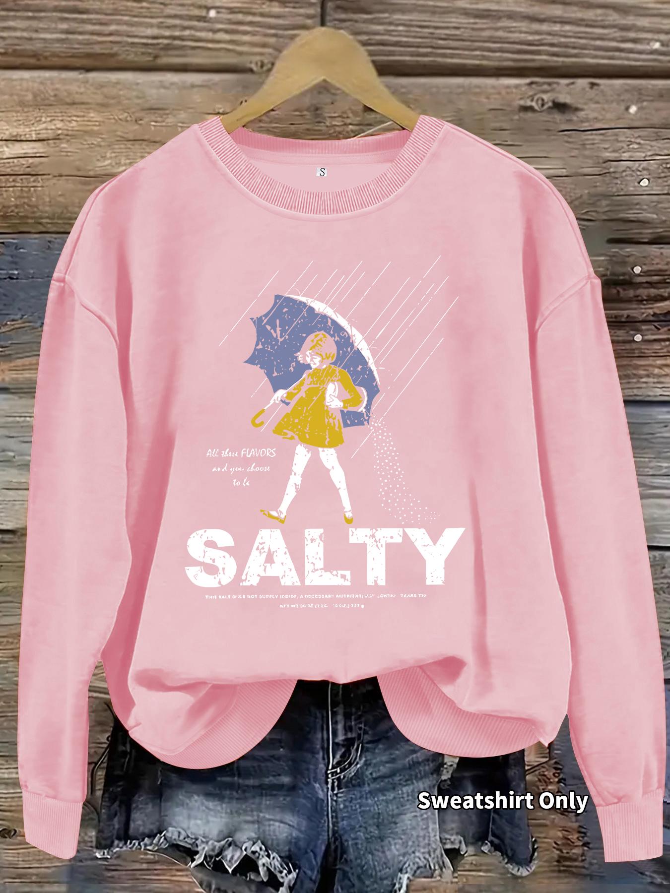 Women's Casual Graphic Pullover Sweater, Soft Long Sleeve Round Neck Sweatshirt, All Seasons Fitted Comfortable Fit