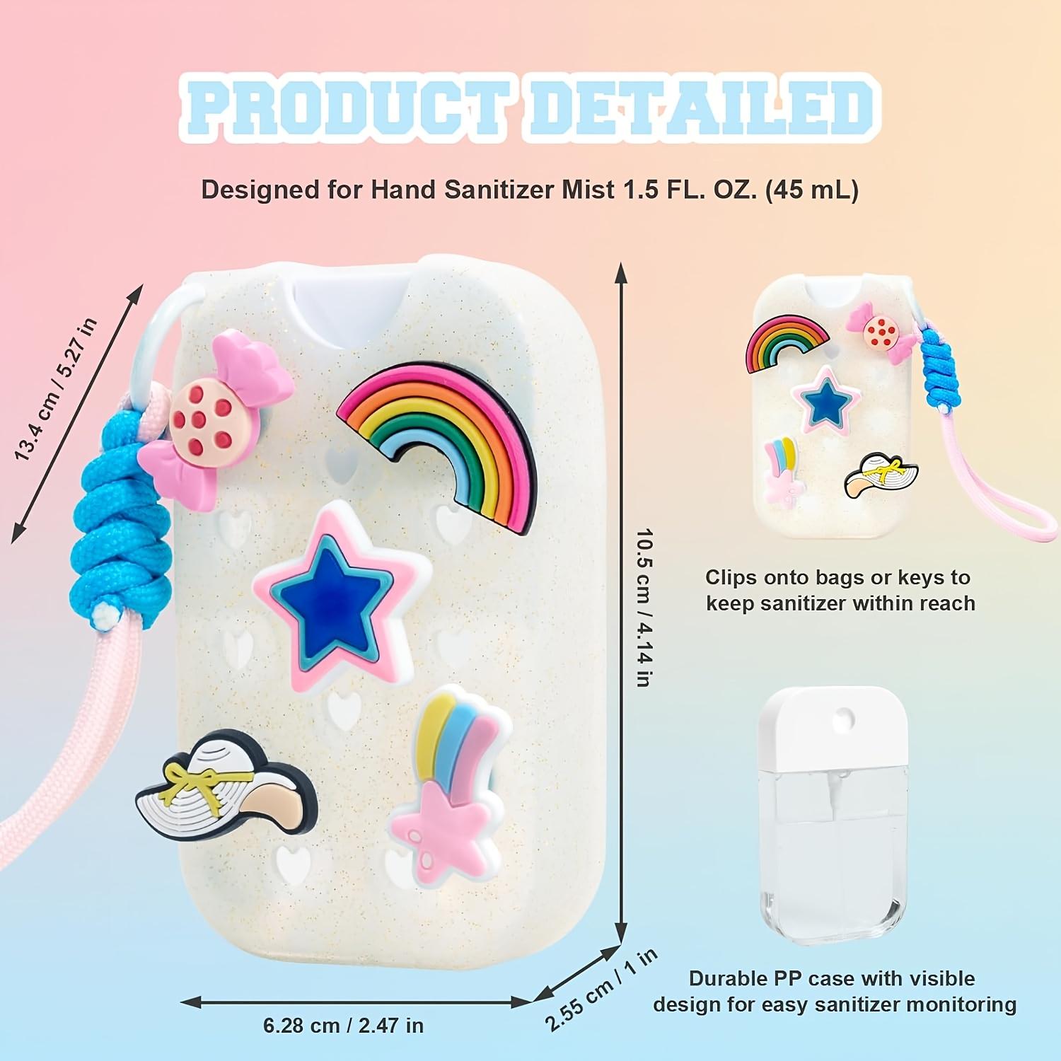 Silicone Spray Bottle Cover Compatible with Touchland Crocs Hand Sanitizer Sprayer, Includes 5 Keychains and Accessories