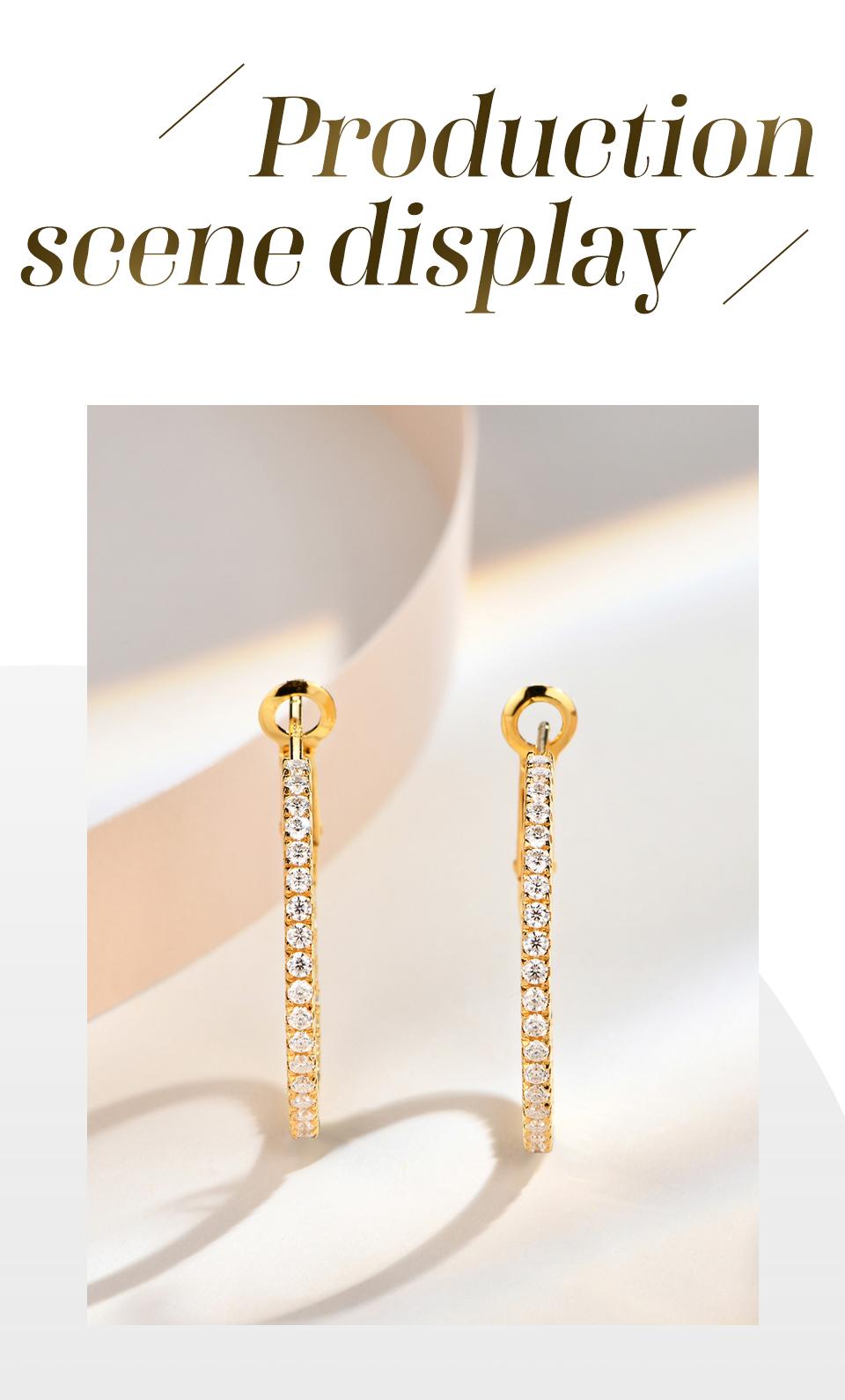 ALL Synthetic Moissanite Hoop Earrings  D Color VVS1 For Woman Fashion Jewelry Temperament Girl's Daily Wear earrings E001