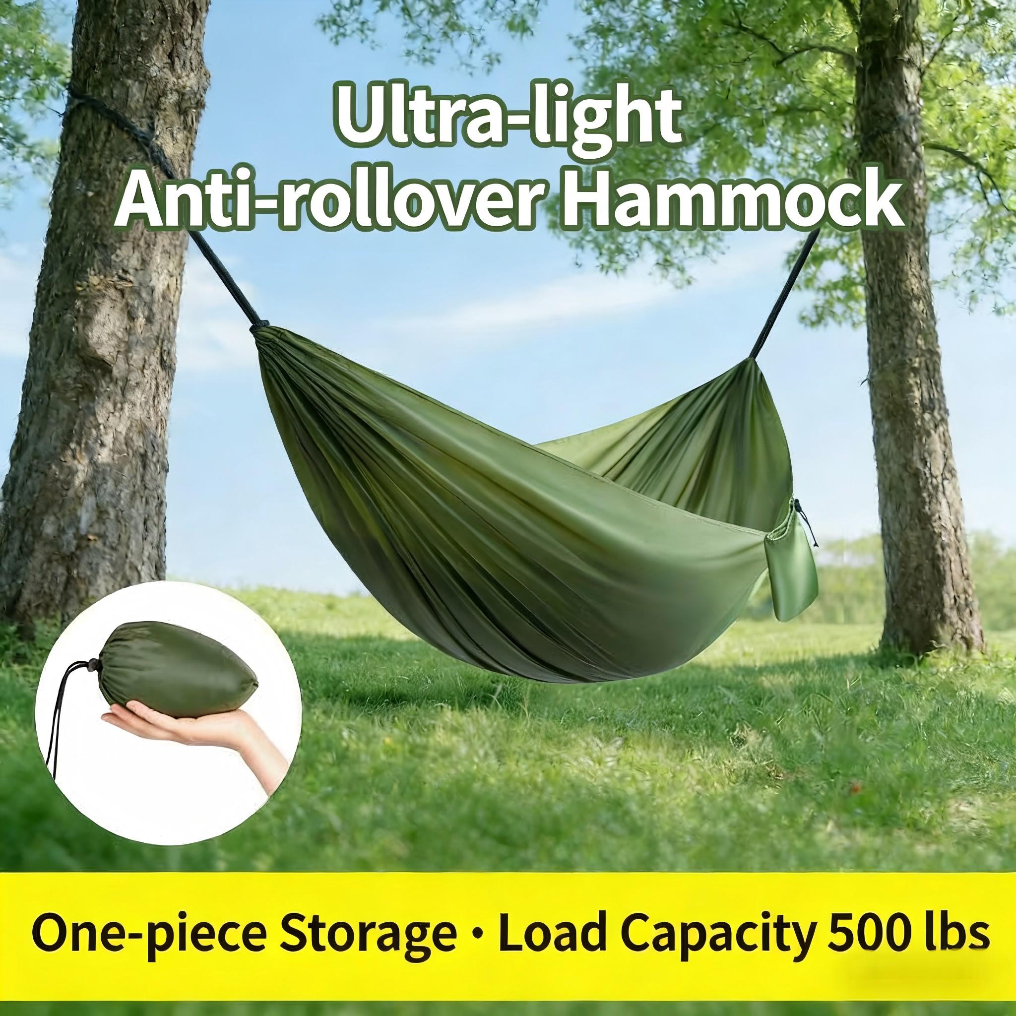 Ultra-Light Portable Hammock (270cm X 140cm), Camping Outdoor Essential Gear, Anti-Tip Load Design, Quick-Dry Breathable Travel Hammock