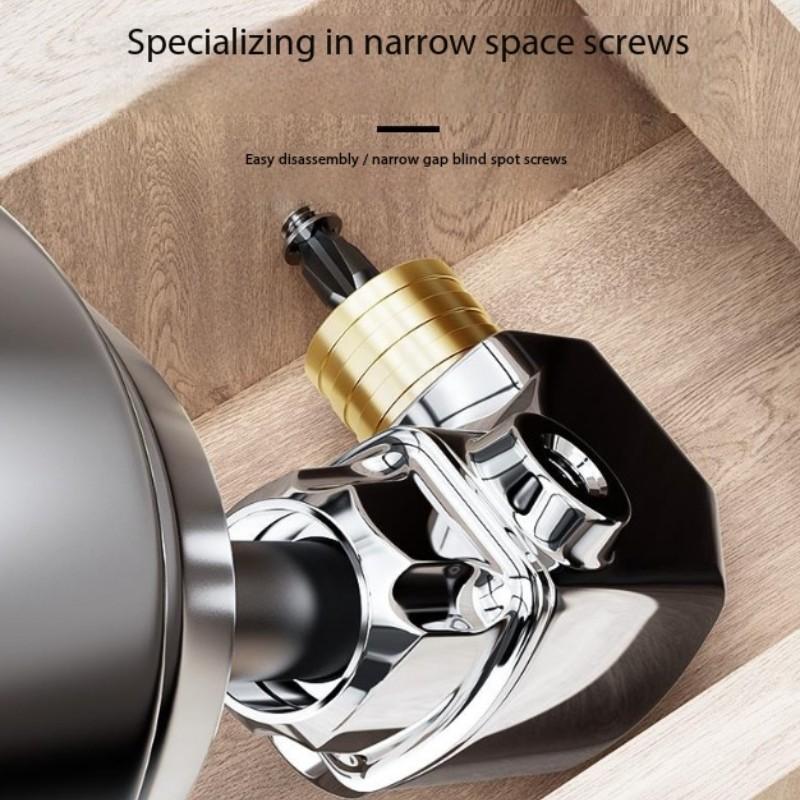 Right Angle Screwdriver, Multi-Purpose Hardware Tool Corner Adapter, 90 Degree 105 Degree Strong Magnetic Drill Bit Holder