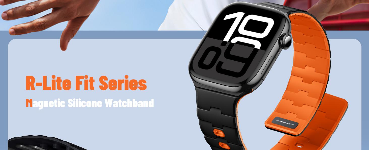 Magnetic Silicone Watchband Compatible with iWatch Band 44mm 45mm 46mm 49mm 42mm 41mm 40mm 38mm for Men Women, Sport Strong Magnet Strap for iWatch Series 10 9 Ultra SE 2 8 7 6 5 4 3 1 Magnetic Silicone Watchband Compatible with iWatch Band 44mm 45mm 46mm 49mm 42mm 41mm 40mm 38mm for Men Women, Sport Strong Magnet Strap for iWatch Series 10 9 Ultra SE 2 8 7 6 5 4 3 1