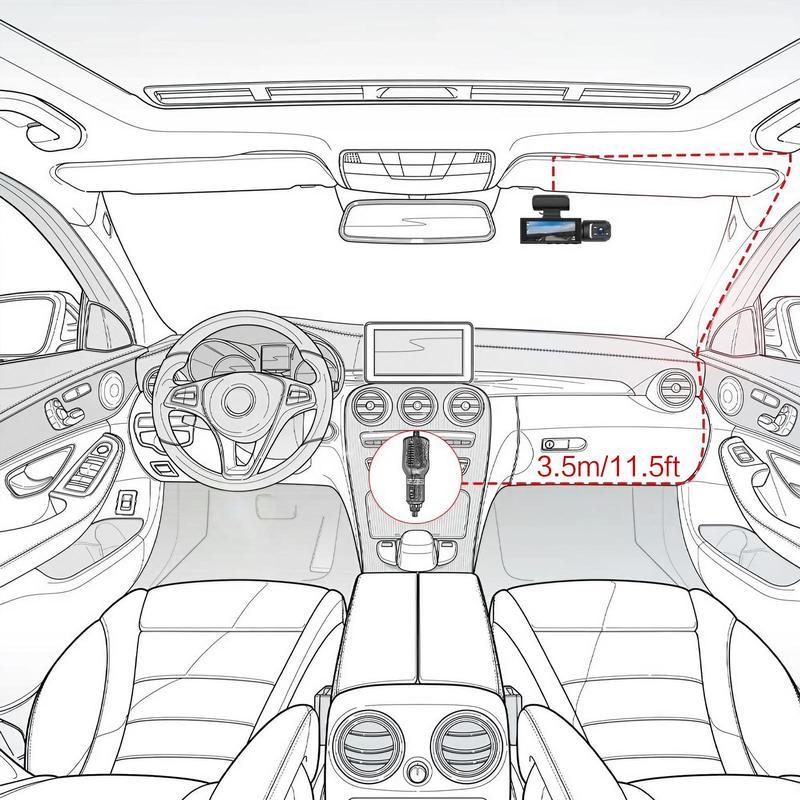 Dual Lens Car DVR, HD Driving Recorder, 1080P HD Front & Rear Camera Car DVR, 32GB Car Video Surveillance with 3.16 Inch IPS Display, 24-hour Parking Mode Monitoring