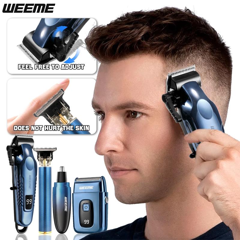 Men's Electric Shaver Set, Trimmer & Beard Grooming Kit, Home Travel Car Use, Professional Hair Removal Tools for Men