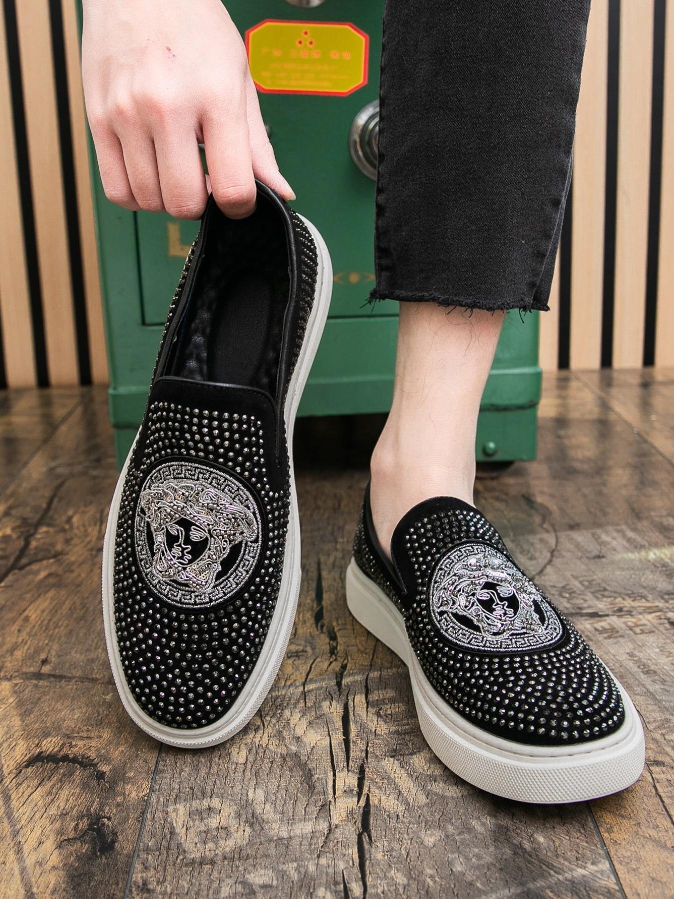 Men's Fashion Trendy Shoes, High-Quality PU Leather, Rubber Sole, All Seasons, Business Casual, Night Club, Driving, Slip-On Loafers