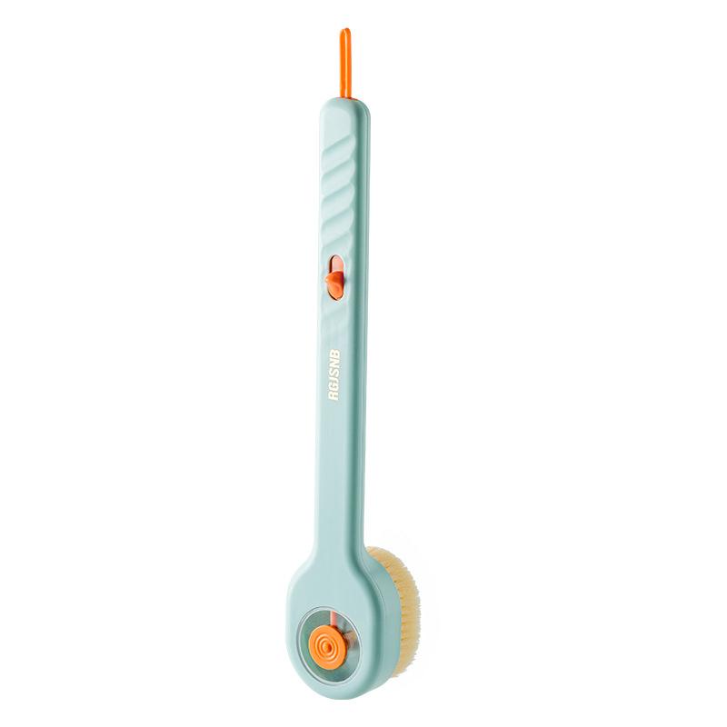 Liquid-Filled Long Handle Bath Brush With Soft Bristles, Body Wash Dispenser Back Scrubber, Multi-Purpose Shower Exfoliating Tool For Full Body Cleaning & Dead Skin Removal, Bathroom Supplies, Bathroom Essentials