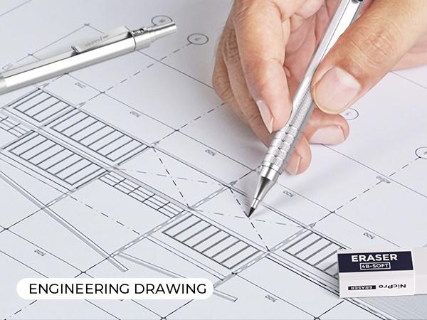 Nicpro 30 Pack Silver Metal Mechanical Pencils Set in Leather Case, Art Drafting Pencil 0.5, 0.7, 0.9 mm, 2mm Lead Pencil Holder for Sketching Drawing With 16 Tube (6B 4B 2B HB 2H 4H Colors)Lead Refill