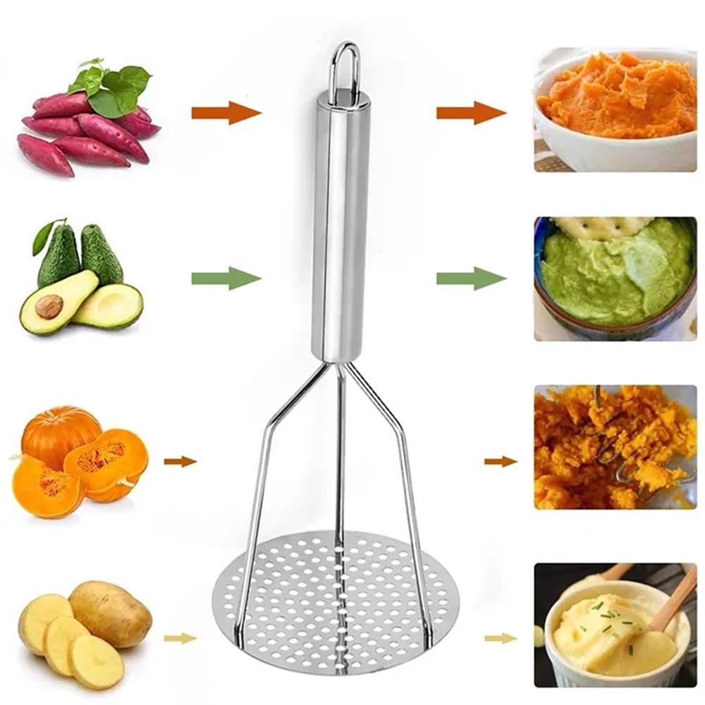Stainless Steel Masher Home Potato Presser, Avocado Fruit Vegetable Food Manual Grinder, Multifunctional Kitchen Tool, Kitchen Gadget