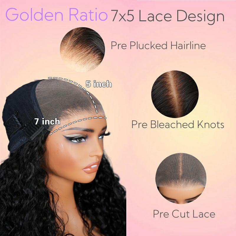 [NEW IN] BangJazz Water Wave Ready to Wear 7x5 Glueless Wigs Pre Cut Lace 250% Density Human Hair WIg Pre Plucked For Women #FallFreshness Outdoorfun