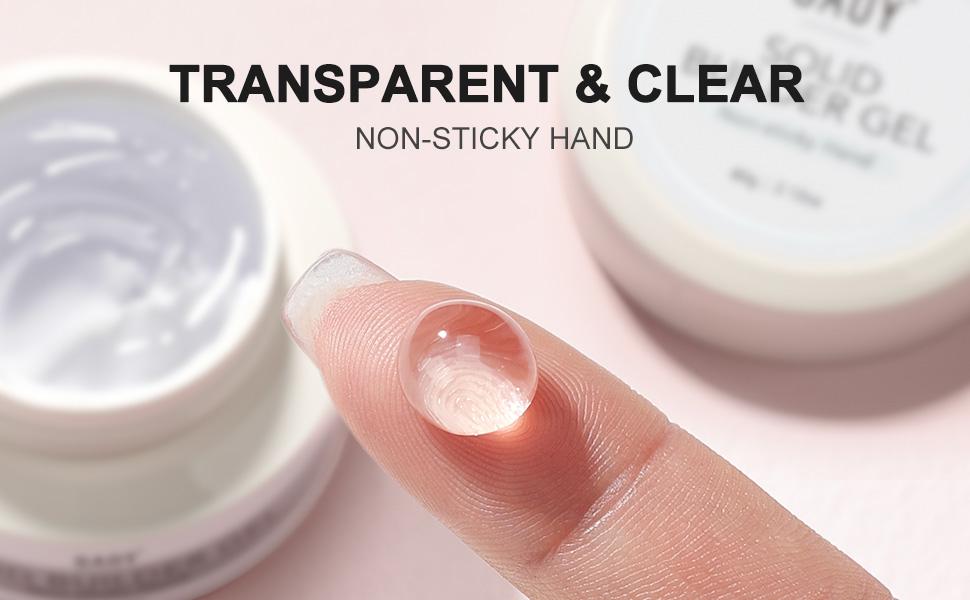 GAOY 60g Solid Builder Gel for Nails Holiday Gift Pick, Non-Sticky Hand Hard Gel, 3D Sculpting Gel for Nail Art Sculpture Carving Modeling and Nail Extension, Clear