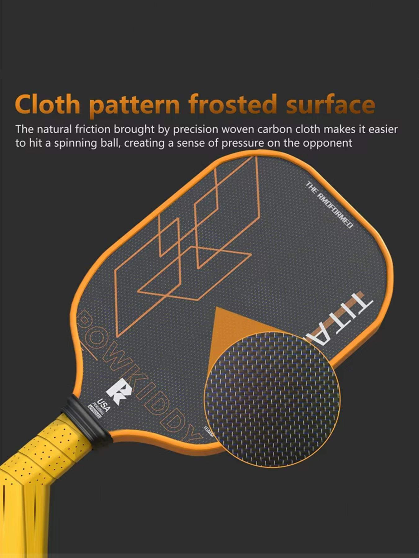 Professional Pickleball Racket with Titanium Thread Weave, High Friction & Spin Design, Durable PP Honeycomb Core, Ideal for Competitors