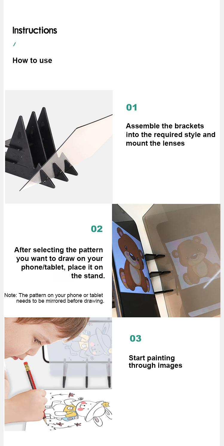 AuroraHaven Optical drawing board, portable optical wiring board, image layout, drawing projector, optical copy pad, easy to track drawing tool Art Supplies.