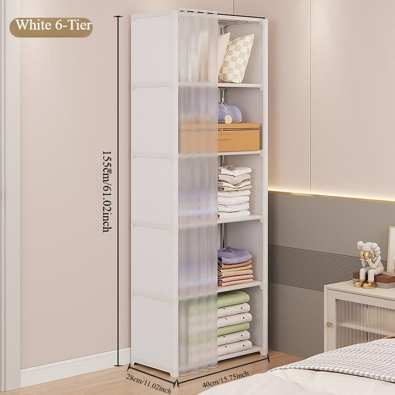 Dustproof Portable Closet, Easy Assembly Clothes Storage Organizer, Multi-layer Wardrobe for Bedroom
