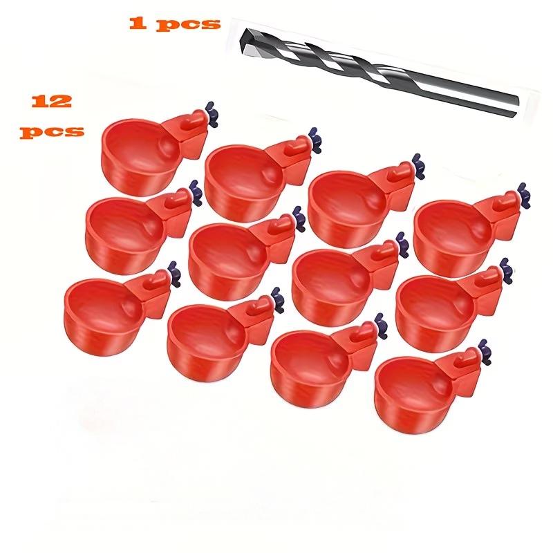 Automatic Chicken Water Cups Set, 12/24/36 Pieces, Poultry Feeder and Drinking Machine, Suitable for Chickens Ducks Quails