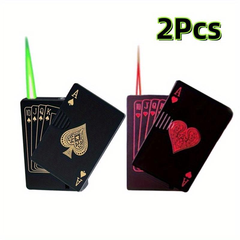 Refillable Butane Lighter Features The Cool Design Of The Ace Of Spades, With A Windproof Flicker. Suitable For Outdoor, Indoor, Barbecue, And Candle-Related Occasions, It's Suitable For Both Men And Women