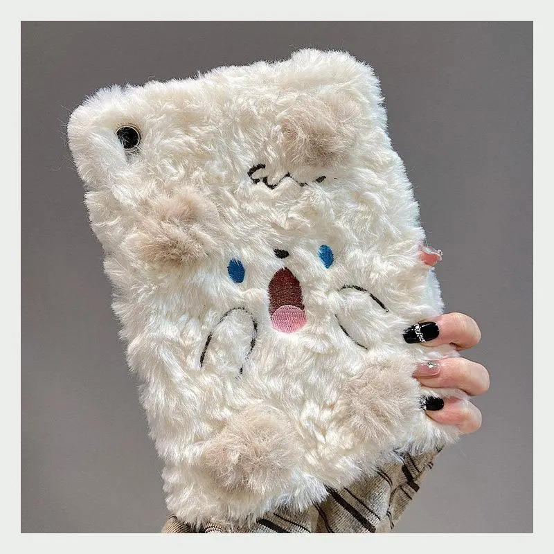 Fluffy Fuzzy Fabric Tablet Cover for iPad Series - Compatible with iPad mini7/6, 11/10/9th/8th Gen, Air7/5/4/3/2/1, Pro 13in - Autumn Winter Tablet Accessory, Fluffy Cover, Accessories