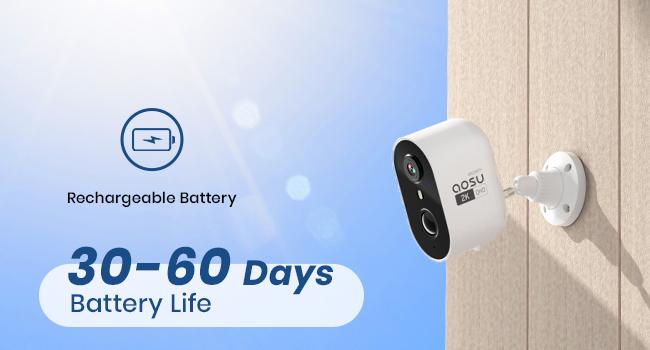 【Hot selling】AOSU 2K Solar Security Cameras Wireless Outdoor, Solar Outside Camera for Home Security, WiFi Camera with Color Night Vision, PIR Human Detection, 2-Way Talk, IP66 Waterproof, HomeBase not Compatible