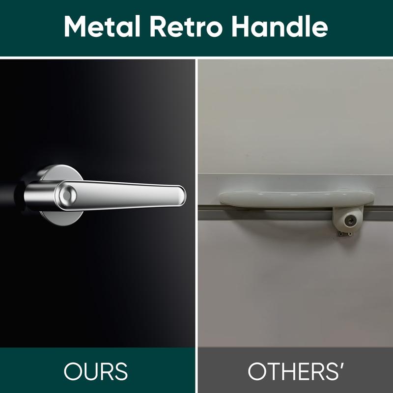 Upstreman retro mini fridges 1.7 Cu.Ft Pink Classic Metal Handle Side Bottle Opener Adjustable Thermostat Energy Saving Compact Refrigerator for Office Bedroom Dorm FR17 Pro