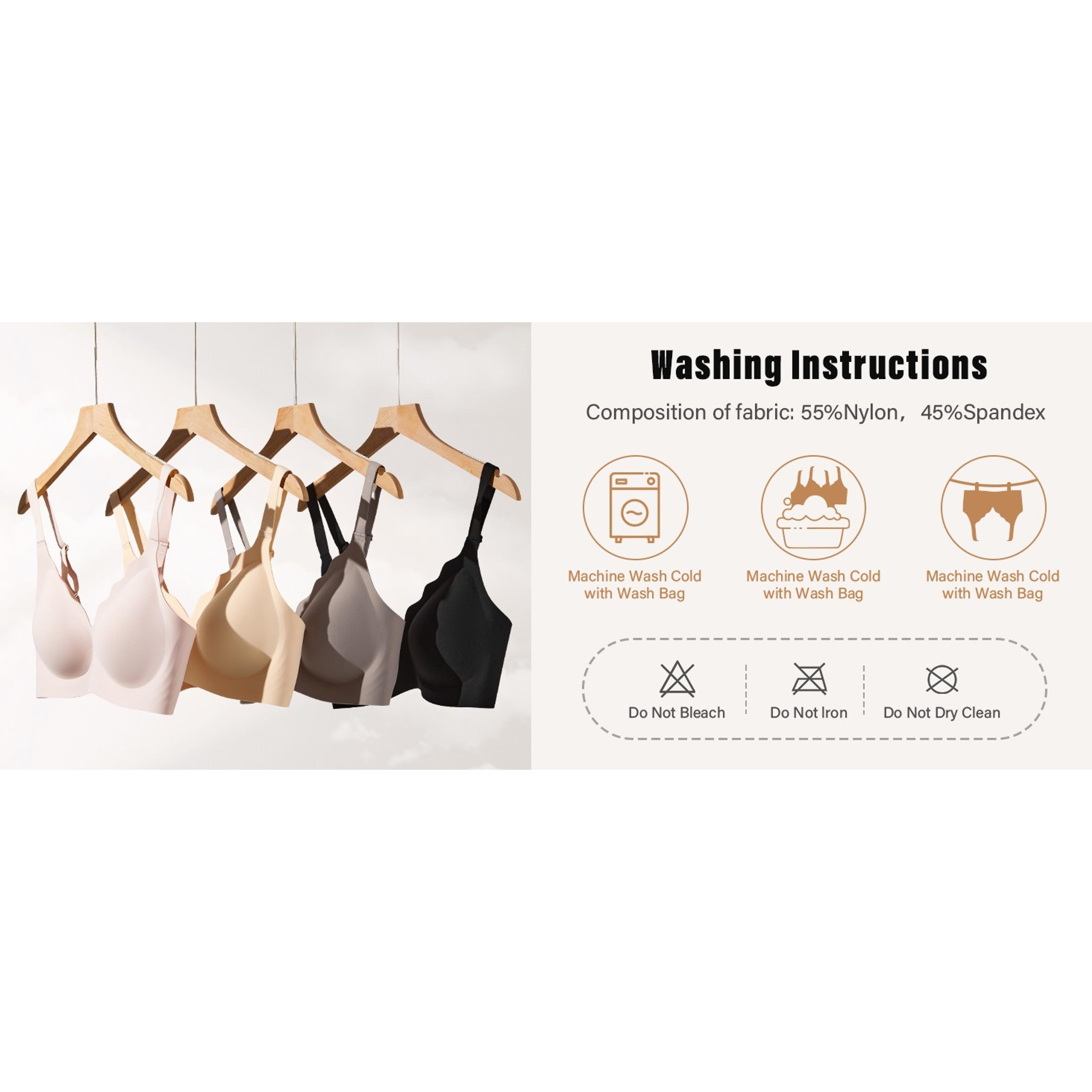 Women's Seamless Wireless Bra with Support - No Underwire Full Coverage Push Up Comfort Bras - Back Fat Smoothing BralettesGift