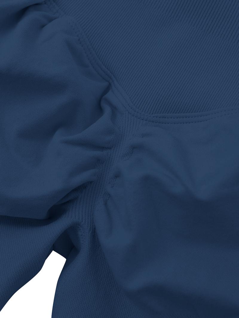 Women's Sports Yoga Shorts Hidden Buttock-Lifting Seam Scrunch Waistband Seamless Knit Three-Layer Waistband Anti-Slip Breathable Sweat-Wicking High-Stretch Figure-Flattering Sports Shorts Outdoor Running Cycling Shorts Fitness Yoga Gym Workout Shorts