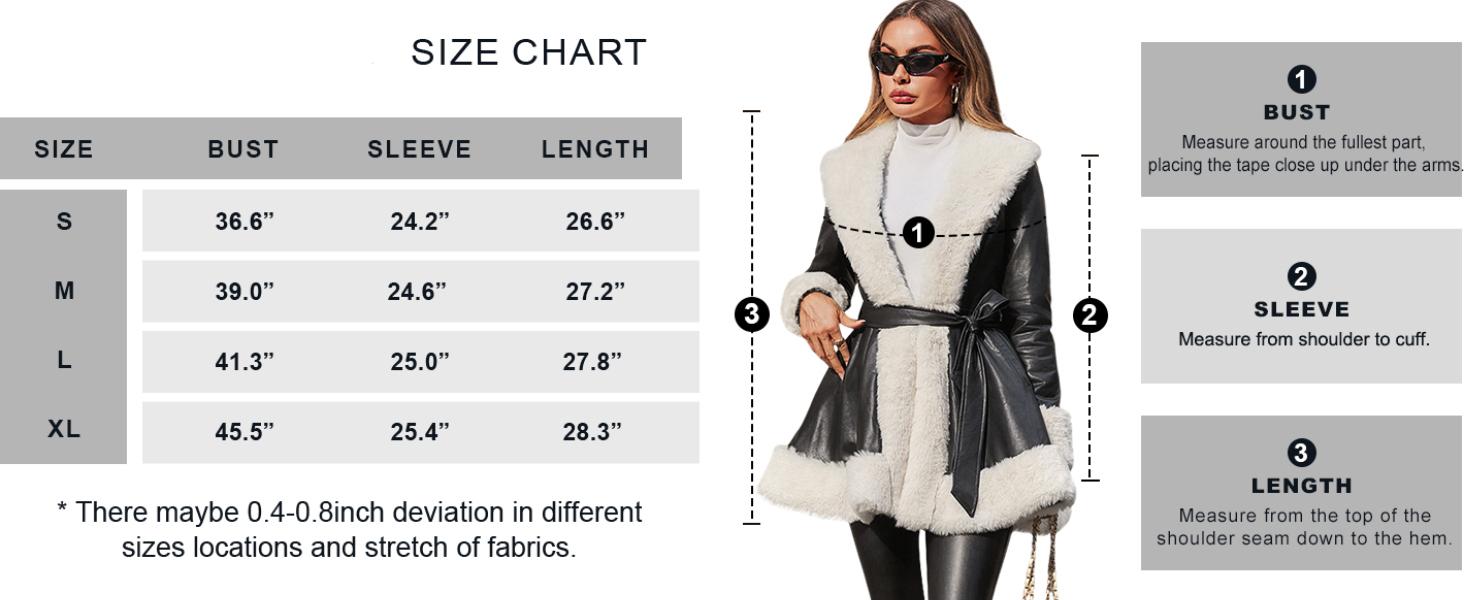 Danedvi Womens Faux Leather Jackets Winter Warm Short/Long Parka Coats with Faux Fur Collar Outwear