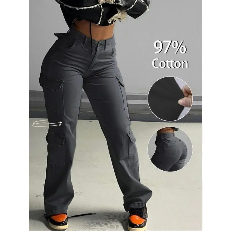 Women's Pocket Lapel Solid Color Utility Pants Fashion Casual Workwear Comfortable Daily Wear Versatile All-Season Trousers Can be used with raincoat