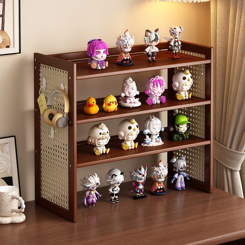 High-Quality Bamboo Storage Rack, Woven Bookshelf & Cup Holder, Modern Bookshelf, Suitable for Living Room, Tea Room, Kitchen, Space-Saving Design