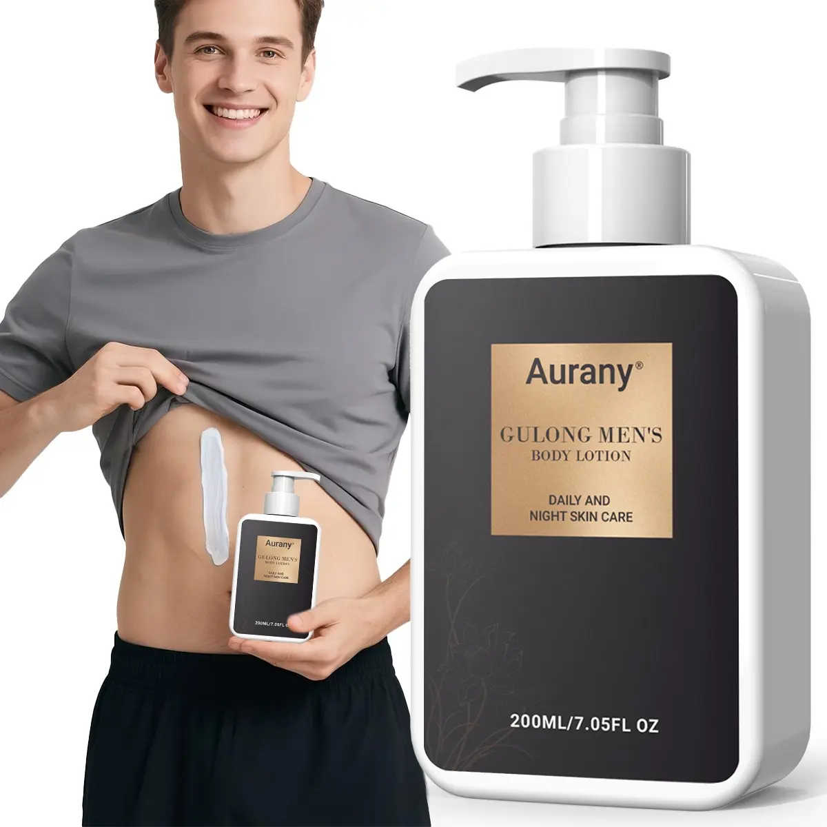 Gulong Men'S Body Lotion , Body Moisturizer Lotion, Daily Body Lotion, Rose & Nut Oil Extract, All-Day Fragrance, Deep Hydration ,Helps To Moisturize And Tighten The Skin, Smooth‑Looking Skin, Daily Body Care, Suitable For All Skin Types