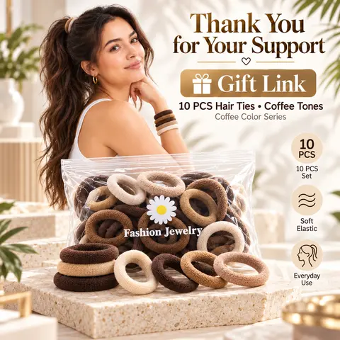 10PCS Soft Elastic Hair Ties - Coffee Brown, Beige Neutral Outdoor Gear Ponytail Holders for Everyday Styling, Ideal Gift Option
