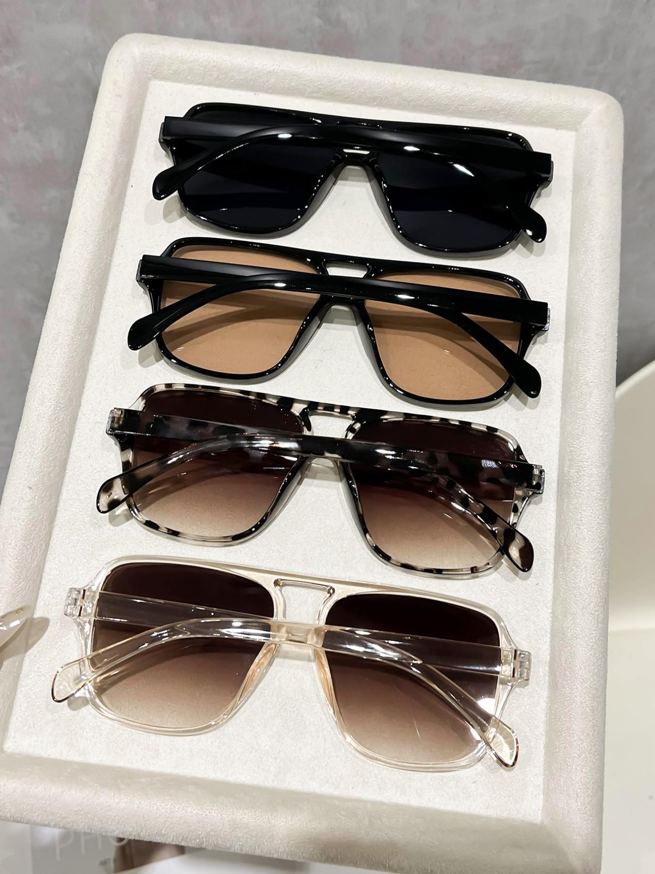 Elegant Women's Modern Trendy Casual Sunglasses Set, Perfect for Beach Camping Street Photography Road Trips Girlfriends Getaways, 4 Pairs Vintage Style