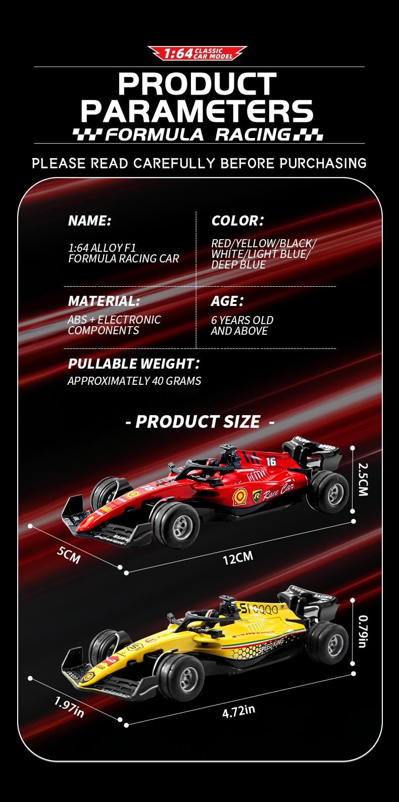 Authentic Ferrari 1:64 Formula F1 Alloy Mini RC Car, Off-Road Climbing Terrain, Powerful Horsepower, APP Remote Control, USB Charging