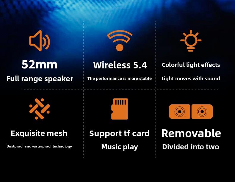 Popular Magnetic 2-in-1 Detachable Portable Bluetooth Speaker RGB Fabric Mini Speaker