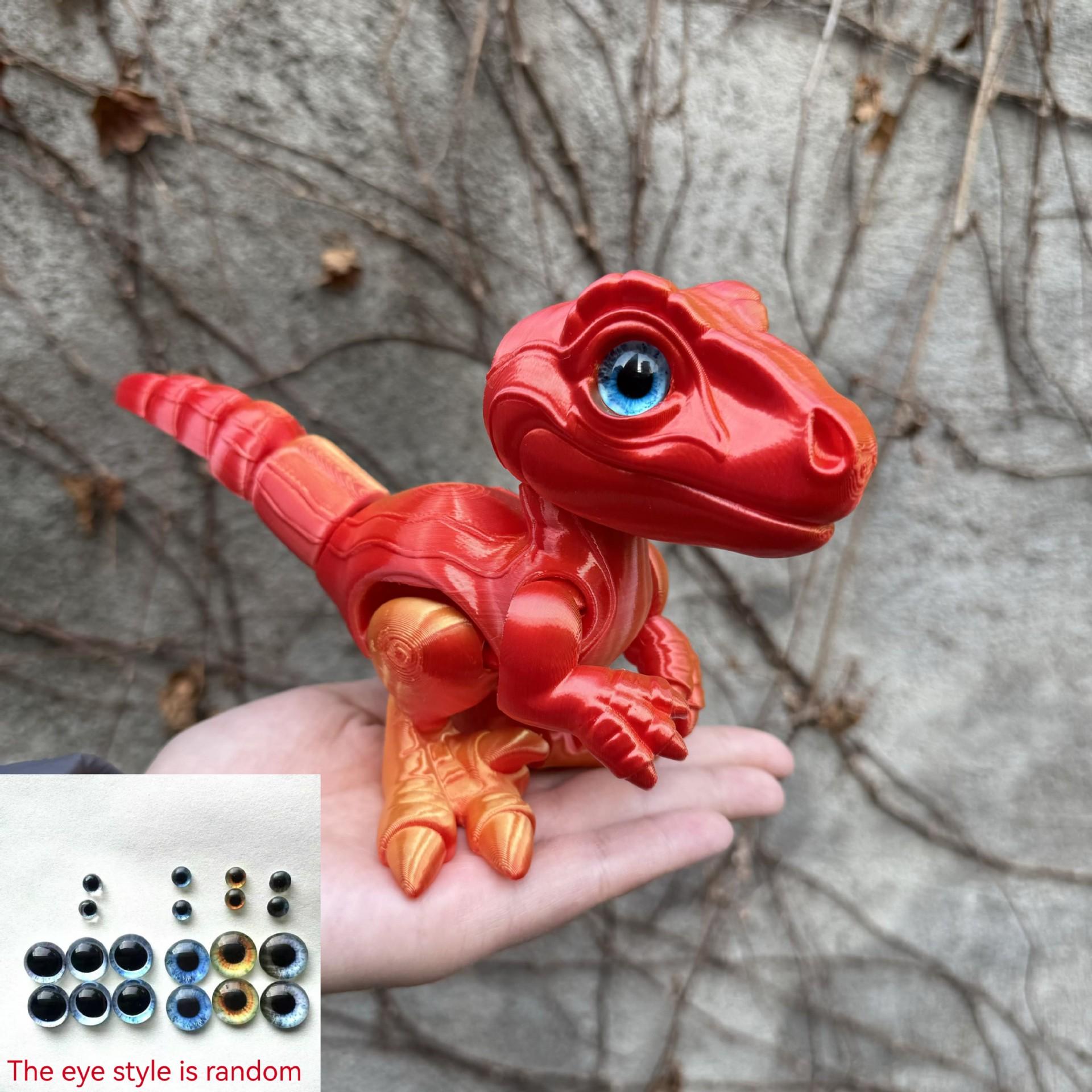 3D Printed Small Colorful Dragon Jointed Figure with Realistic Eyes, Artisanal Ornament, Collectible Doll, Decorative Craft