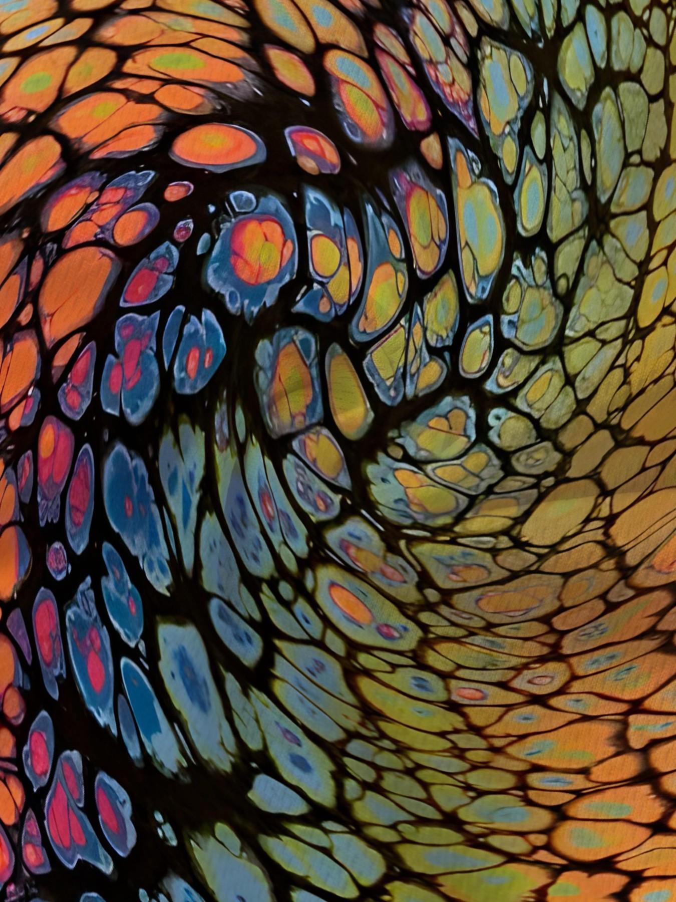 Rainbow Crackle Print Men's Short Sleeve T-Shirt, Fashion Casual Loose-Fit Top, Multicolor Geometric Pattern Design, Trendy Summer Wear