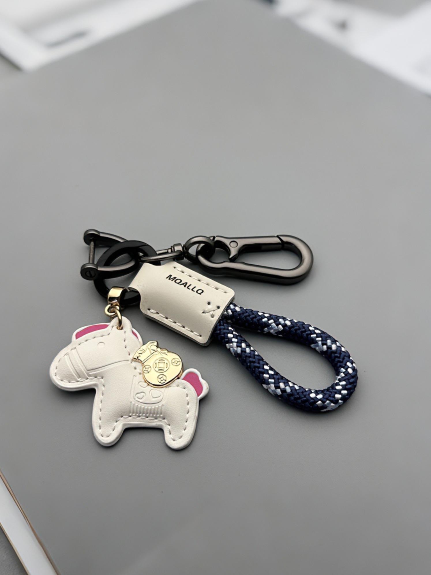 Handmade Horsehair Cartoon Style Couple Bracelet Keychain, Cute Fashion Jewelry Gift, Perfect for Her or Him, Unique Present Idea