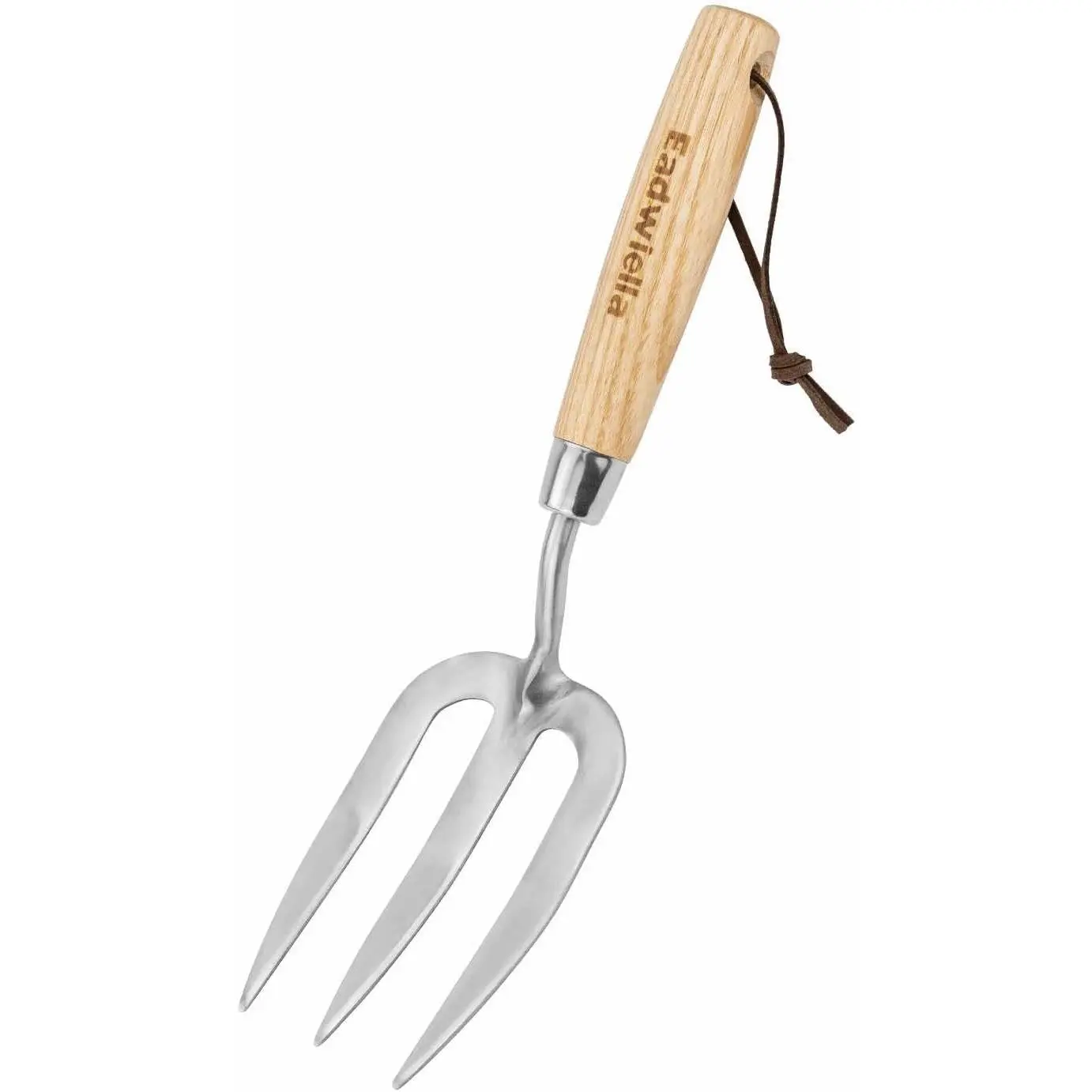 Small Weeding Fork 12 Inch with 3 Pointed Tines Wood Handle for Gardening Cultivating Digging Planting Transplanting Aerating Loosening Hard Soil