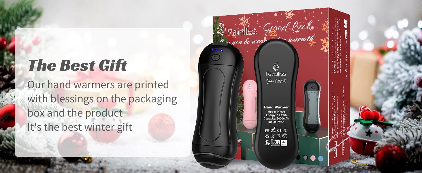 2 Pack Hand Warmers  heater  - Portable Pocket Warmer with 3 Heating Modes, Rechargeable 6000mAh, Reusable for Outdoor Sports/Camping/Hiking/Travel