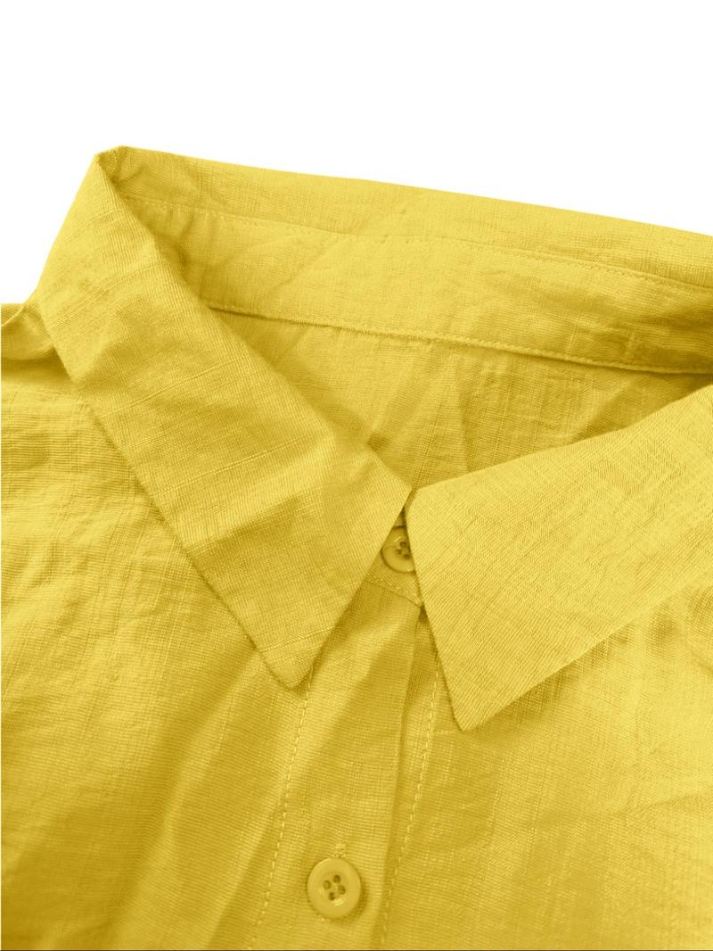 Spring Summer Fall Polo Neck Casual Cardigan Set, Slimming Pure Color Elegant Shirt Top, Vacation Commute Comfort Soft Fabric Pants Two-Piece Suit