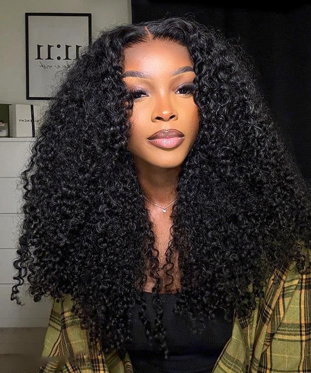 Lalula Burmese Curly 13x6 HD Lace Frontal Wigs Kinky Curly Pre Plucked 200 Density Human Hair for Women Lace Frontal Wigs Human Hair with Baby Hair