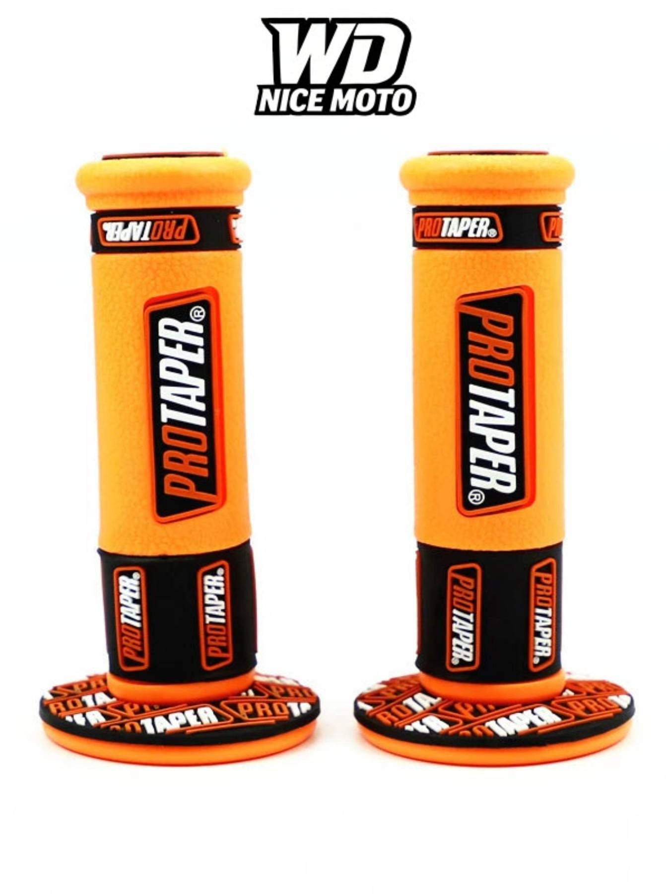 WD Nice Moto Motorcycle Handle Grips, 7/8" 22mm Universal Handlebar Rubber Gel, Comfortable Hand Grip for Motocross & Dirt Bikes