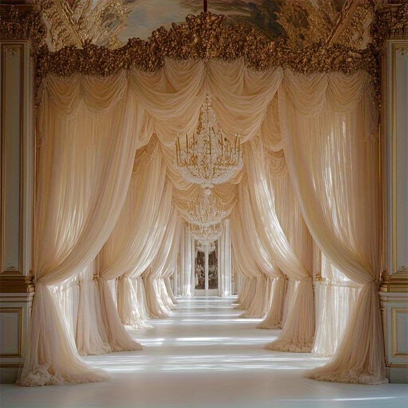 This romantic tulle fabric piece is perfect for large weddings, exuding an ethereal beauty while being versatile and practical. It can be used as a key element in wedding decorations such as arches, ceremony backdrops, banquet decorations, and tent décor.