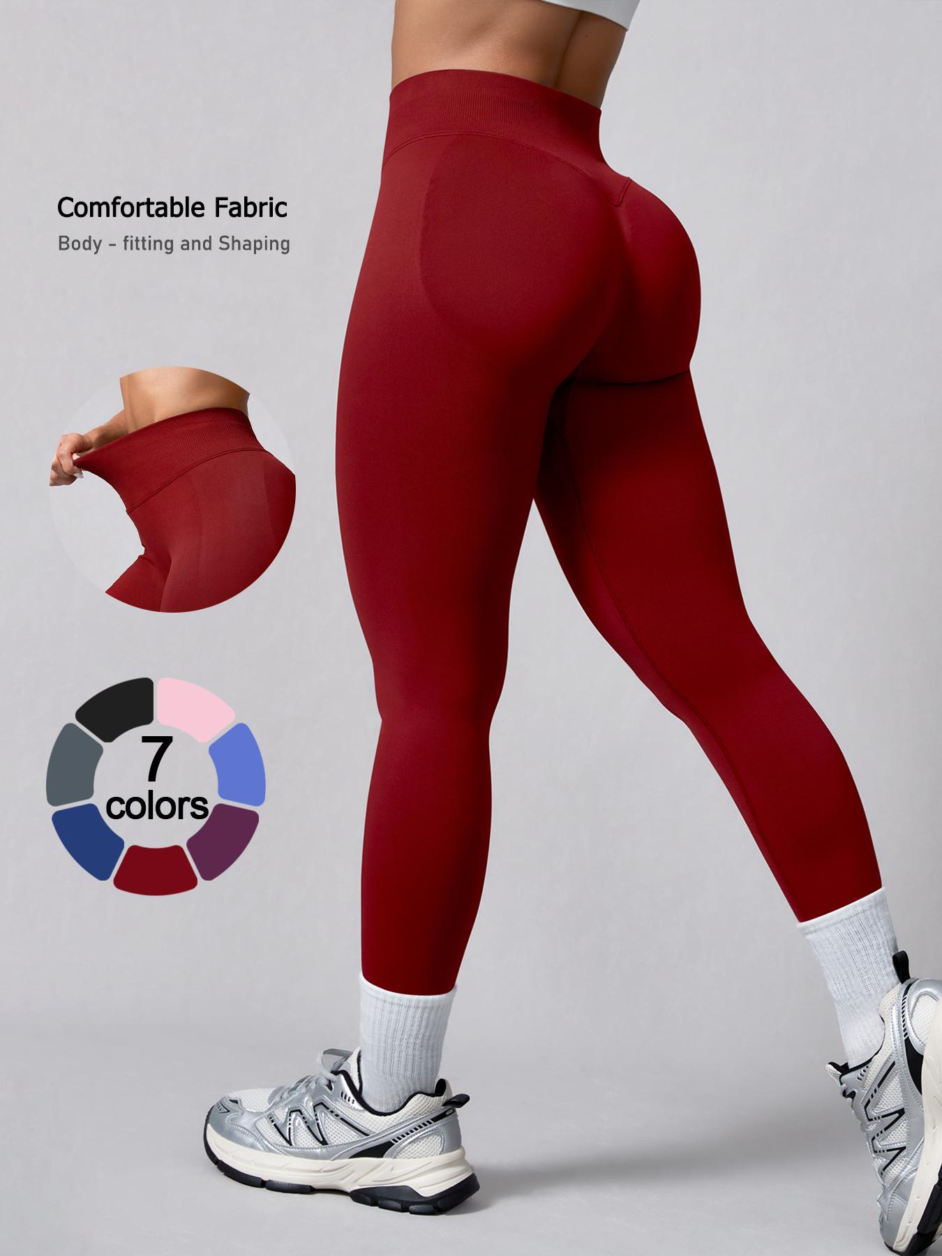 Women's Seamless High-Waisted Sporty Leggings, Gym Fitness Leggings, Tight-Fitting Knit Fabric, Butt-Lifting Yoga Pants for All Seasons, Seamless Workout Leggings