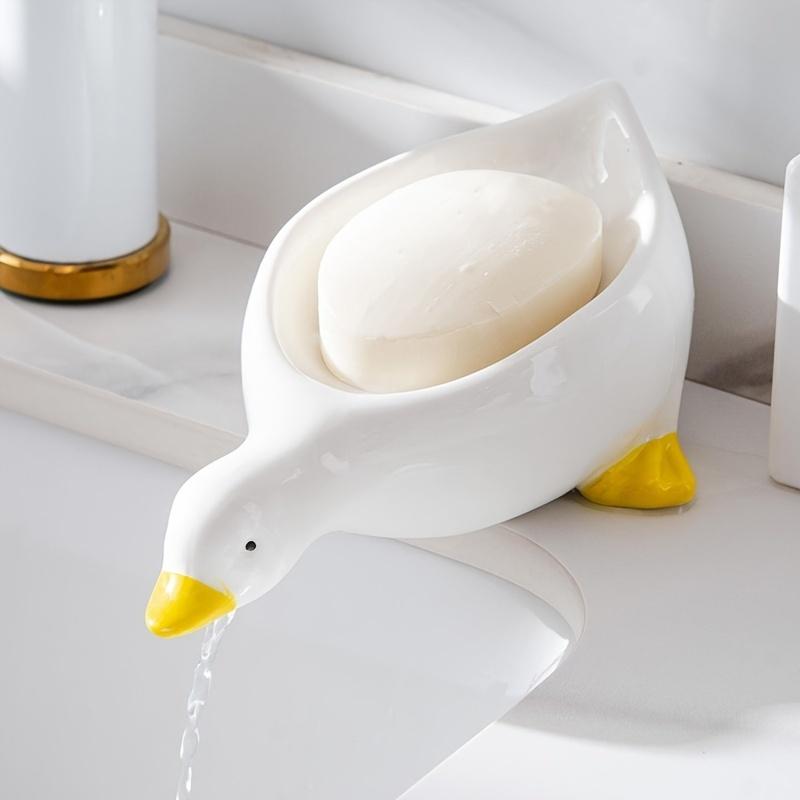 Duck Design Soap Dish, Cute Soap Bar Holder, Soap Bar Drain Dish, Soap Tray, Bathroom Supplies, Home Supplies, Bathroom Accessories