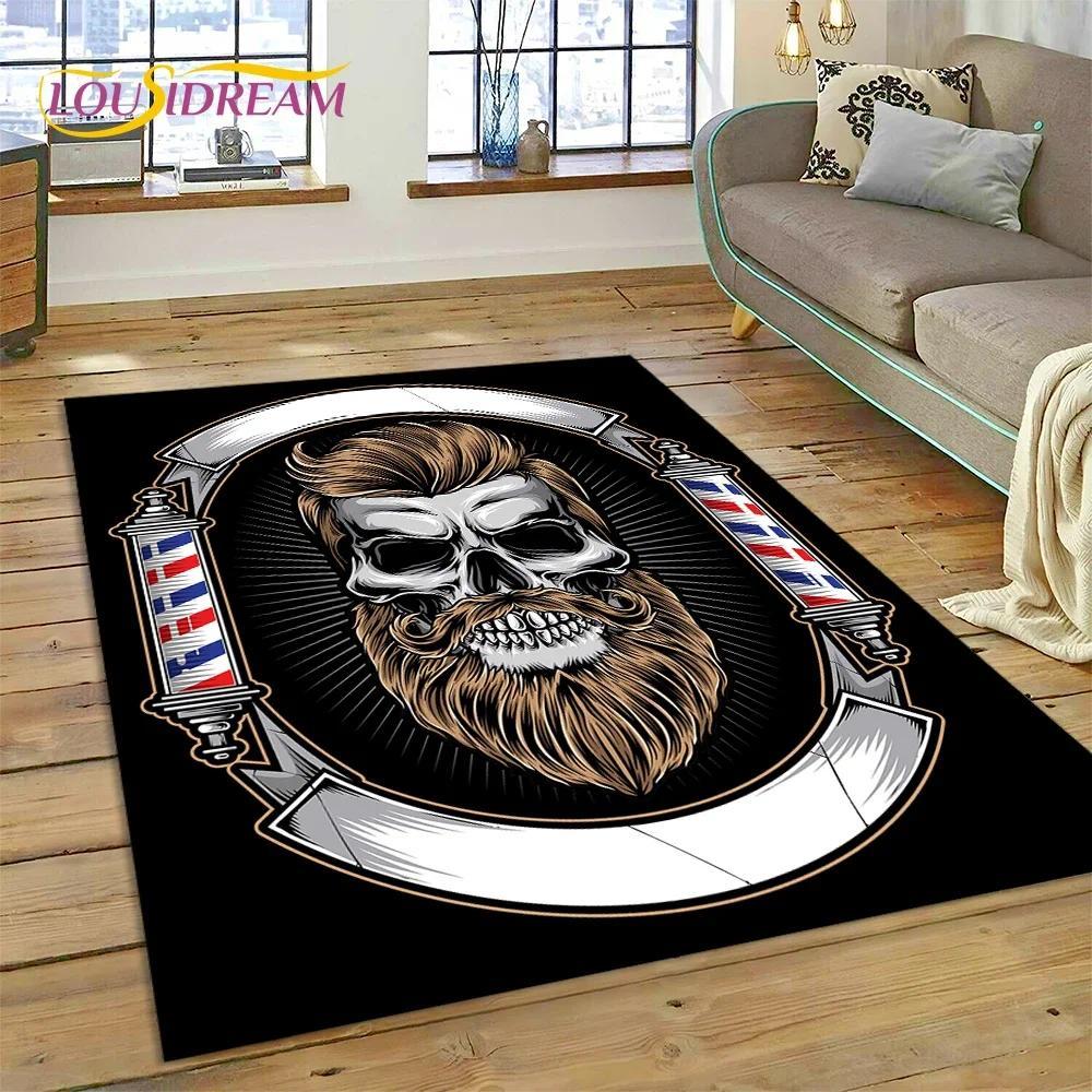 Vintage Barbershop Portrait Flannel Area Rug - Retro Hairstyle Salon Print Soft Mat for Barber Shop & Home, Non-Slip Man Cave Decor#BarbershopRug #VintagePortraitMat #RetroSalonDecor #ManCapeCarpet #NonSlipFlannelRug